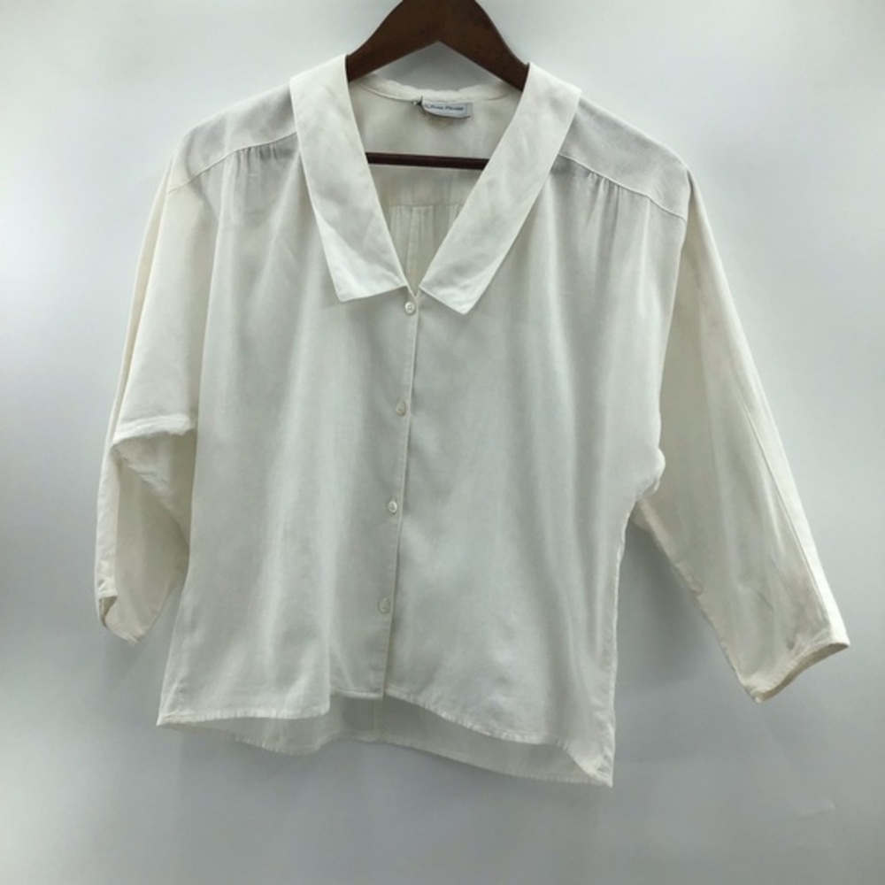 Evan Picone White Button-Down Blouse